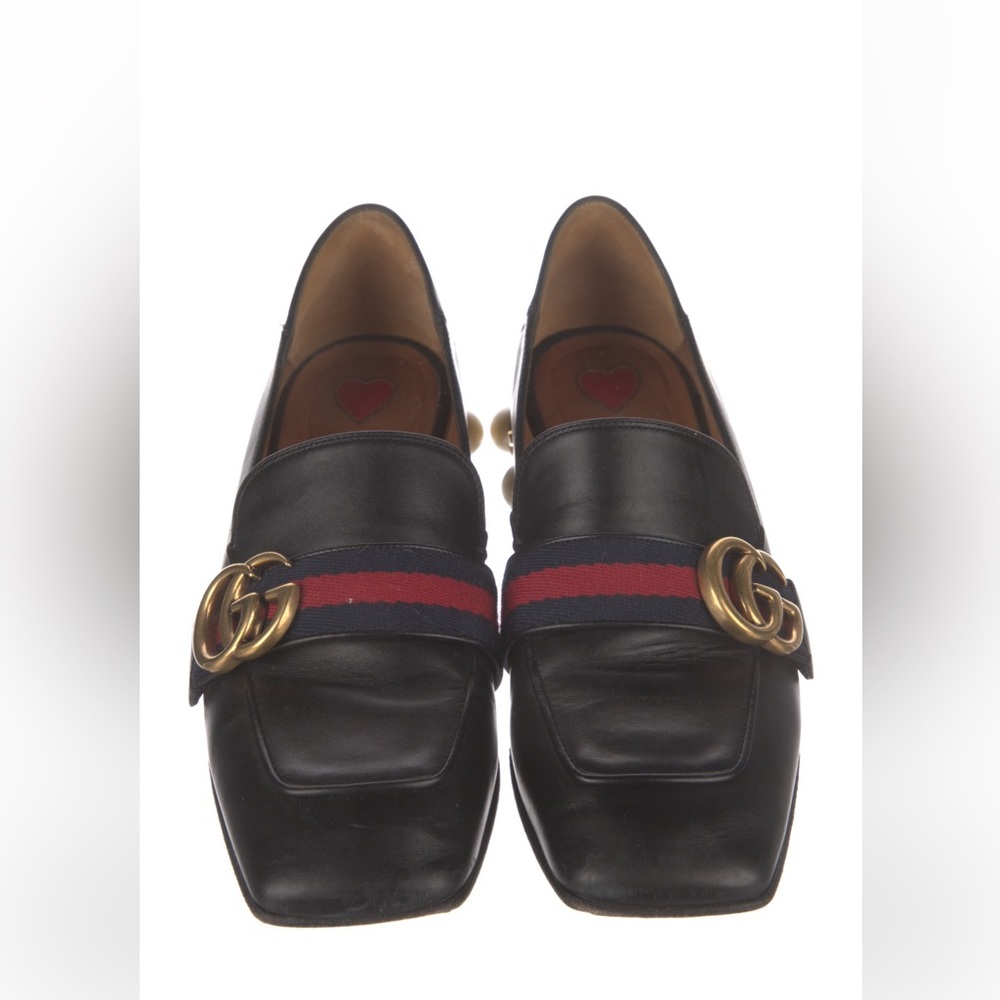 Gucci Double G Logo Leather Loafers Size: 5.5 | IT 35.5